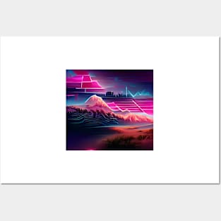 Synthwave Landscape Posters and Art